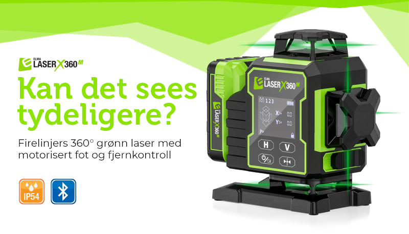 Kan det sees tydeligere – Firelinjers 360° grønn laser med motorisert fot og fjernkontroll