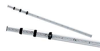 Teleskopstav m. mål/vatermål for laserdetektor