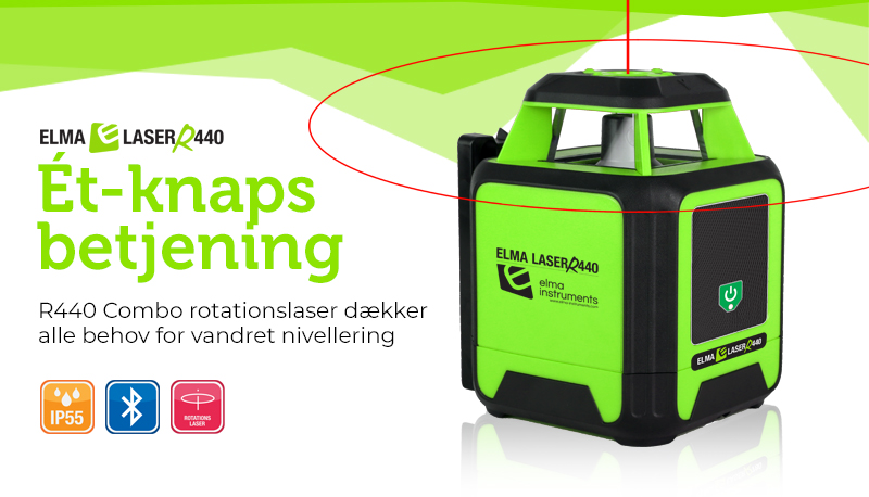 Elma Laser R440 Combo rotationslaser dækker alle behov for vandret nivellering