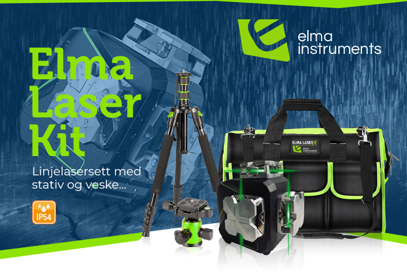 Elma lasersett - Det komplette settet med markedets sterkeste linjelaser og alt nødvendig tilbehør, i en veske