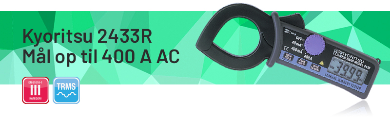Kyoritsu 2433R – Sand RMS lækstrøms tangamperemeter