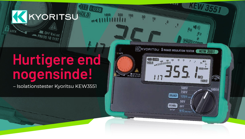 Isolationstester Kyoritsu KEW3551 – Hurtigere end nogensinde!