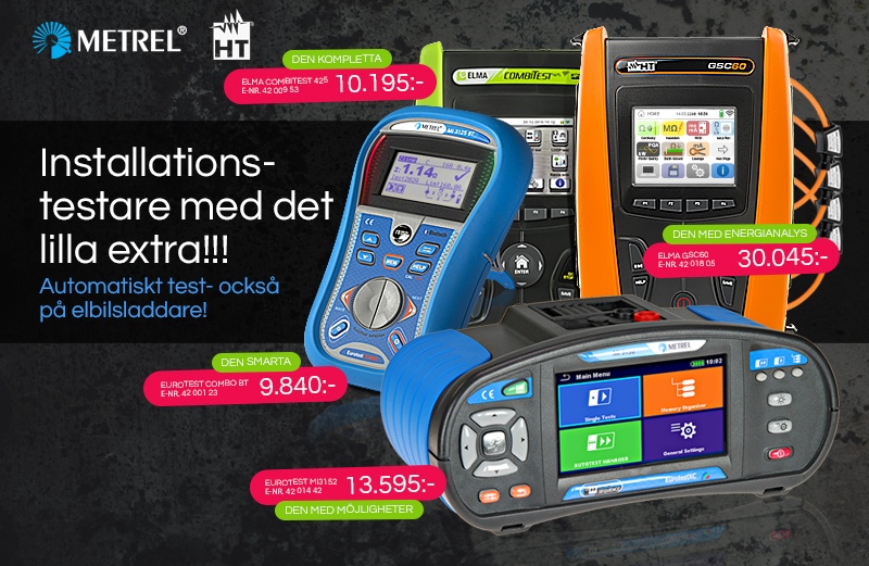 Installationstestare med det lilla extra – Automatiskt test- också  på elbilsladdare!