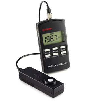 Mavolux 5032B USB - Digital luxmeter og luminansmåler PC kommunikation og kalibreringscertifikat.Særligt velegnet til LED