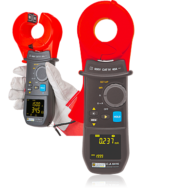 CA 6416 - Jordsystemstang KAT IV 600V - Raskt og sikker jordplatemåling med OLED display