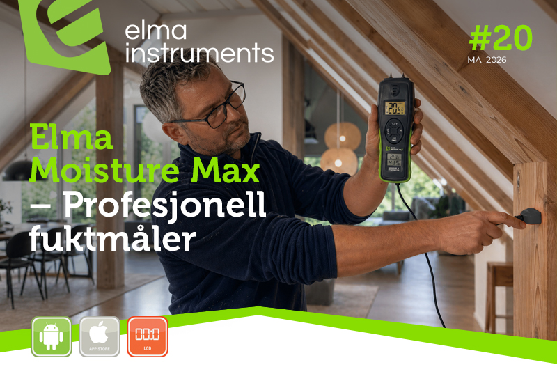 Professionel fugtmåler: Elma Moisture Max – præcision og dokumentation i én enhed!