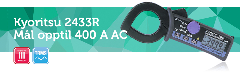 Kyoritsu 2433R – Lekkasjestrømtang 400A AC med sann RMS
